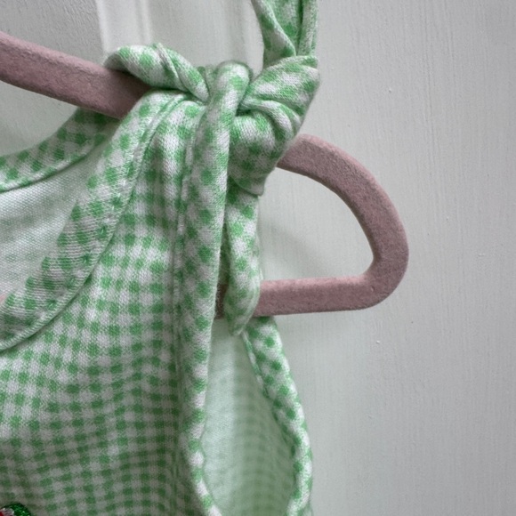 Healthtex 6-9M Girls Green White Watermelon Gingham Baby Tank Top Romper Outfit - Picture 2 of 6